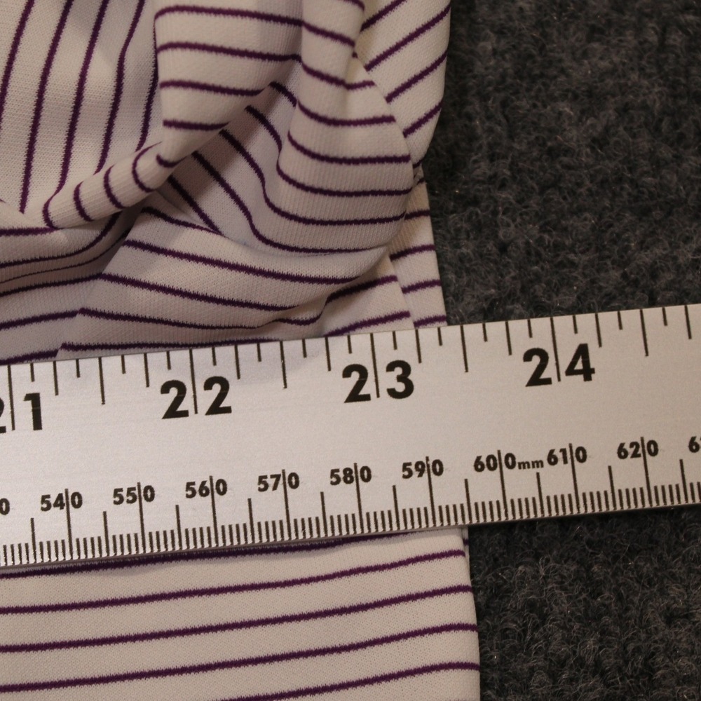Adidas Mens XL Striped Golf Polo Shirt White Purple FVJY95S Short Sleeve - Picture 7 of 8